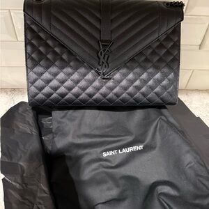 Saint Laurent Black Quilted Shoulder Bag